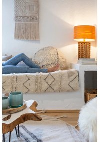 Taburet alb cu tapițerie din lână Berber Soul – Lorena Canals