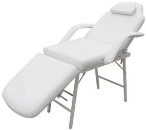 vidaXL Scaun tratament facial, piele artificială, 185x78x76 cm, alb