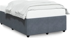 vidaXL Cadru de pat fără saltea Gri închis 120x190 cm catifea