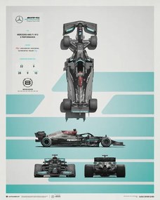 Imprimare de artă Mercedes-AMG Petronas F1 Team - W12 - Blueprint - 2021, Automobilist