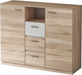 Comoda EFFECT, stejar sonoma/alb andersen, PAL, 130x42x105 cm