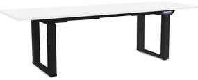Masă înălțime reglabilă OfficeTech Strong 240 x 80 cm, picioare negre, alb