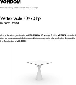 Masa de exterior / interior design modern premium VERTEX 70x70cm