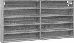 vidaXL Dulap cu vitrină, sonoma gri, 100x8,5x50 cm, lemn prelucrat