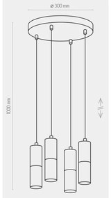 Lustră pe cablu ELIT 4xGU10/10W/230V albă