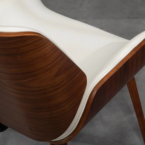 HOMCOM Set de 2 scaune pentru sufragerie stil vintage șezut tapițerie sintetică 51,5 x 53 x 79,5 cm alb maro | Aosom Romania