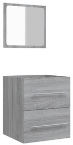 820470 vidaXL Dulap de baie cu oglindă, gri sonoma, 41x38,5x48 cm