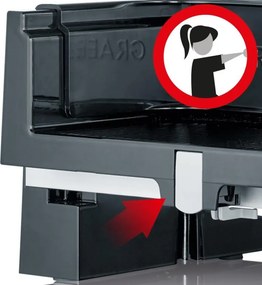 Mașină de tăiat cârnați Graef SKS100, 170 W, lamă de 170 mm, oțel inoxidabil, sistem de blocare pentru copii, negru