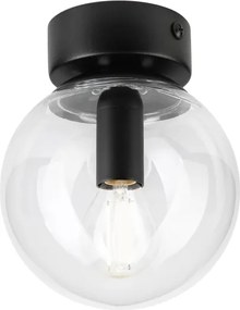 Plafonieră ELIAS 1xE14/5W/230V Ø 13 cm neagră/transparentă