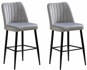 Set de scaune de bar Vento Cream and Black, 2 buc., 2 buc.