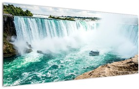 Tablou cu cascadele și corabie (120x50 cm), în 40 de alte dimensiuni noi