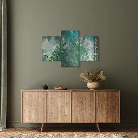 Tablou - Textura de beton cu frunze (90x60 cm)