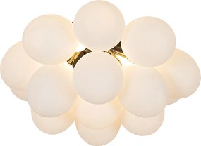 Plafonieră inteligentă neagră cu sticlă opală cu 4 lumini, incluzând 4 WiFi G9 - Uvas