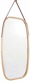 Oglindă suspendată cu ramă din bambus Lemi 3, 43 x1,5 x 76 cm