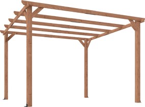 Outsunny Pergolă Gazebo 3x3 m din Lemn de Brad, Pergolă pentru Grădină cu Suporturi Triunghiulare și 5 Grinzi pentru Plante Cățărătoare, Pergolă din Lemn pentru Exterior, Patio, Terasă, Aspect Lemn de Arțar | Aosom Romania