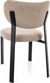 Scaun lemn tapitat Rin 253 bej/negru mat - H79 cm