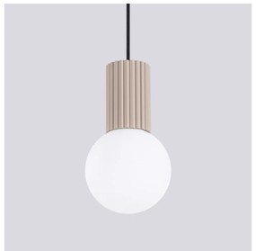 Lustră taupe cu abajur din sticlă ø 12 cm Orbital – Sollux