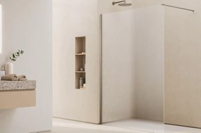 Paravan dus sticla walk-in 80x200 cm, bronz periat, sticla 8 mm, Ronal Lina 800x2000 mm, Bronz periat