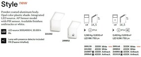 Aplica de exterior cu protectie IP54 STYLE AP BIANCO 3000K