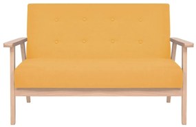 244658 vidaXL Canapea cu 2 locuri, galben, material textil