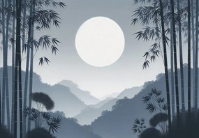 Fototapet - Soare printre bambusi (147x102 cm)