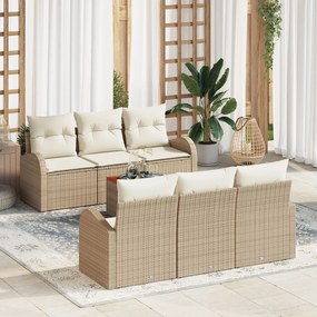 vidaXL Set de Canapea pentru Grădină cu Perne Bej Poli Ratan Acacia