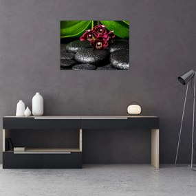 Tablou pe sticlă - Pietre de lavă (70x50 cm)