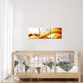 Tablou - Abstrac galben (cu ceas) (90x30 cm)