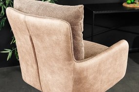 Scaun de bar pivotant BIG GEORGE sampanie bej