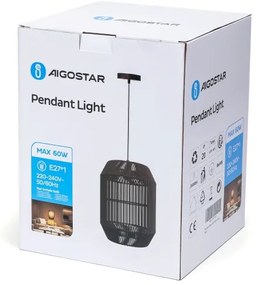 Lustră pe cablu Aigostar 1xE27/60W/230V negru