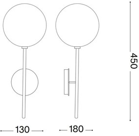 Aplică LED Ideal Lux EQUINOXE 1xG4/2W/230V auriu