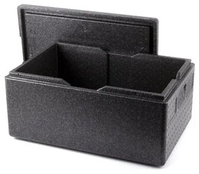 Cutie termoizolanta cu capac, 80 lt, tip thermobox, ideala pt transport, din spuma polipropilenica, interior 625x425x(H)300 mm, exterior