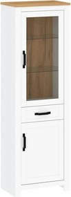 Vitrina LANZETTE A, alb/stejar craft auriu, DTD laminat, 64x41x200 cm