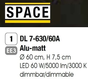 Plafoniera LED dimabila Space, 60cm