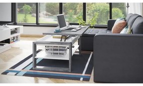 Măsuță de cafea cu blat rabatabil și raft NEA gri/alb