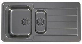 Chiuveta bucatarie inox doua cuve culoare antracit Alveus Monarch Line 10 Antracit