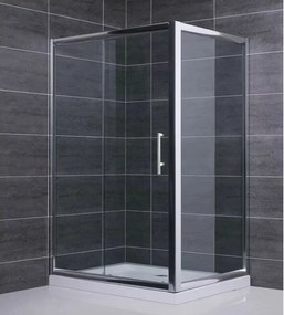 Cabina de dus dreptunghiulara Inter Ceramic cu usa glisanta 120x100 cm crom lucios - transparent