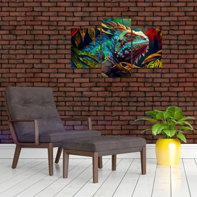 Tablou - Iguana colorată (90x60 cm)