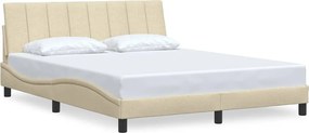 vidaXL Cadru de pat fără saltea, Hanko, crem, 160x200 cm, textil