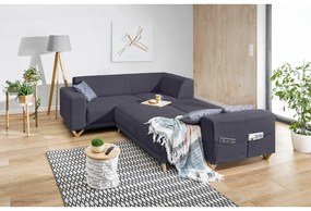 Colțar gri antracit extensibil/cu spațiu de depozitare (cu colț pe partea stângă/în formă de ”L”) Classy Sophie – Miuform