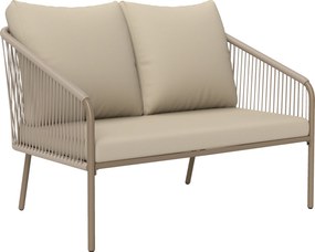 Outsunny Canapea de Grădină cu 2 Locuri, Perne Detașabile, Brațe și Cadru din Oțel, 112x72x76 cm, Verde | Aosom Romania