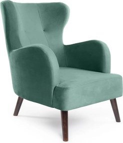 Fotoliu verde mentă wing cu tapițerie din catifea Noemye – Bonami Selection