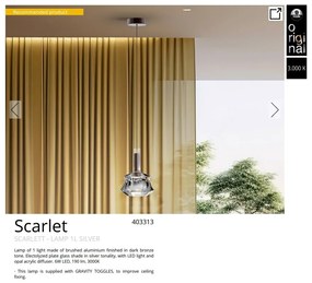 Pendul LED modern design decorativ Scarlet 1L silver