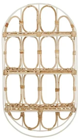 Etajera de perete, din metal si rattan, 3 rafturi Roseraie