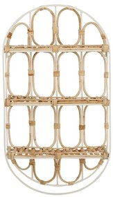 Etajera de perete, din metal si rattan, 3 rafturi Roseraie