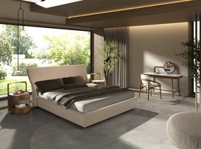 Pat dublu tapitat design LUX Brown-Cream 180x200cm