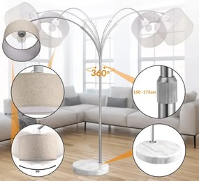 Deuba Lampă cu arc de design - reglabilă 150-175cm