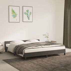 Cadru de pat cu tablie, gri inchis, 180x200 cm, catifea Morke gra, 180 x 200 cm