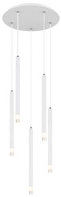 Lustra cu 5 Pendule metal alb RYAN pentru living