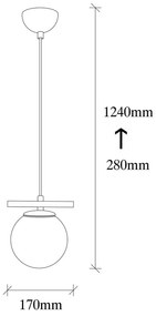 Lustră albă/neagră cu abajur din sticlă ø 15 cm Üzüm – Opviq lights